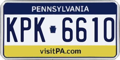 PA license plate KPK6610