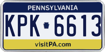 PA license plate KPK6613