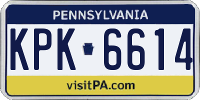 PA license plate KPK6614
