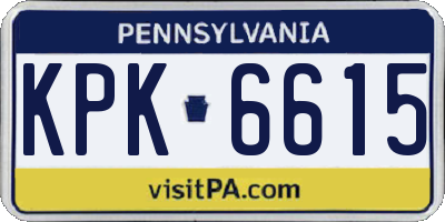 PA license plate KPK6615