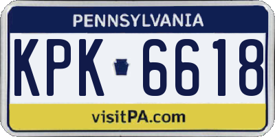 PA license plate KPK6618