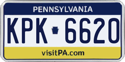 PA license plate KPK6620