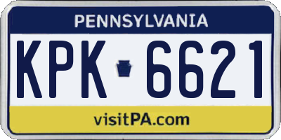 PA license plate KPK6621