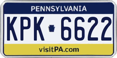 PA license plate KPK6622