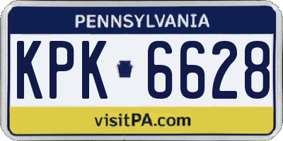 PA license plate KPK6628