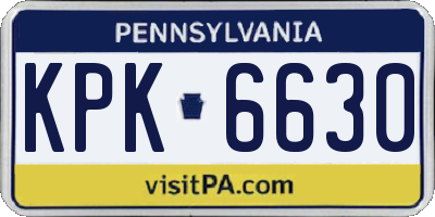 PA license plate KPK6630