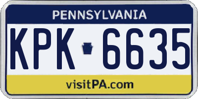 PA license plate KPK6635