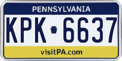 PA license plate KPK6637