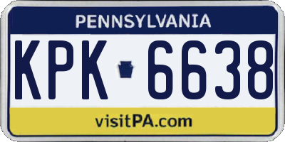 PA license plate KPK6638
