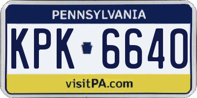 PA license plate KPK6640