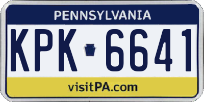 PA license plate KPK6641