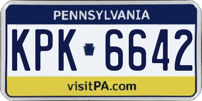 PA license plate KPK6642