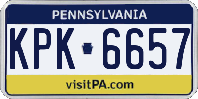 PA license plate KPK6657