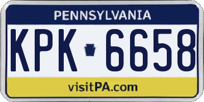 PA license plate KPK6658