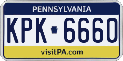 PA license plate KPK6660