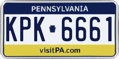 PA license plate KPK6661