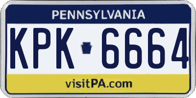 PA license plate KPK6664
