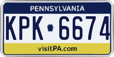 PA license plate KPK6674