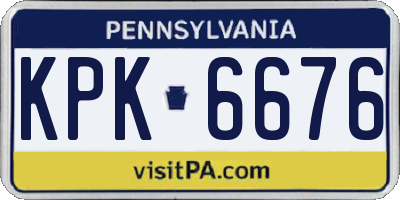 PA license plate KPK6676