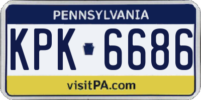 PA license plate KPK6686