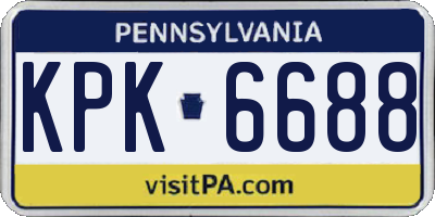 PA license plate KPK6688