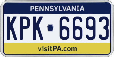 PA license plate KPK6693