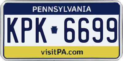 PA license plate KPK6699