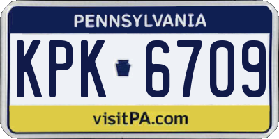 PA license plate KPK6709