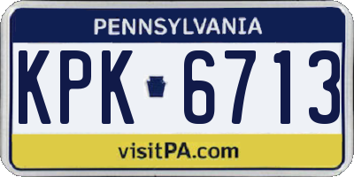 PA license plate KPK6713