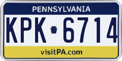 PA license plate KPK6714