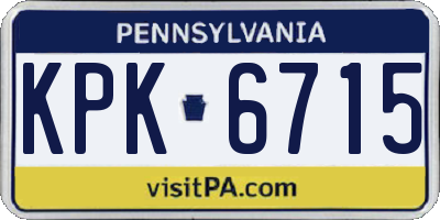 PA license plate KPK6715
