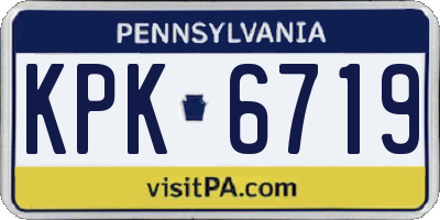 PA license plate KPK6719