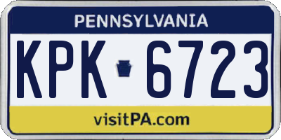 PA license plate KPK6723