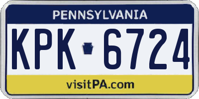 PA license plate KPK6724