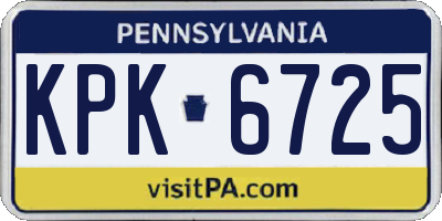 PA license plate KPK6725