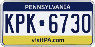PA license plate KPK6730