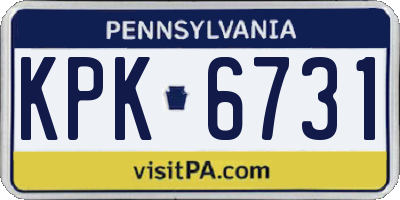 PA license plate KPK6731