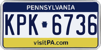 PA license plate KPK6736