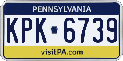PA license plate KPK6739