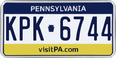 PA license plate KPK6744