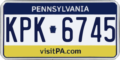 PA license plate KPK6745