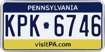 PA license plate KPK6746