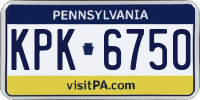 PA license plate KPK6750