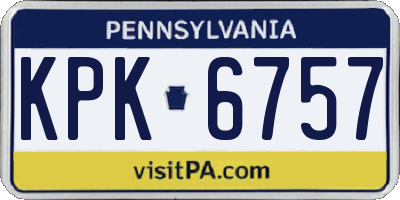 PA license plate KPK6757