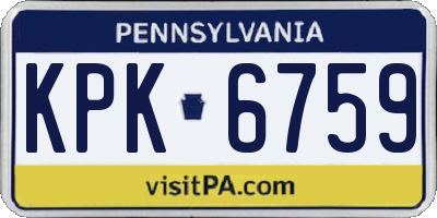 PA license plate KPK6759