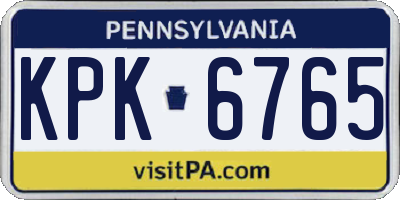 PA license plate KPK6765