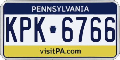 PA license plate KPK6766