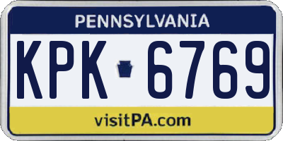 PA license plate KPK6769