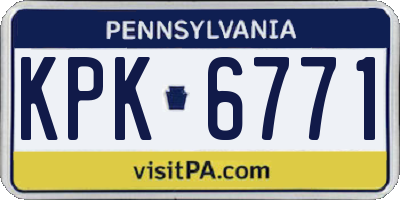 PA license plate KPK6771