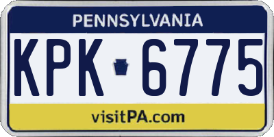 PA license plate KPK6775